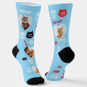 Calcetines Gato personalizado tira la foto para los amantes d