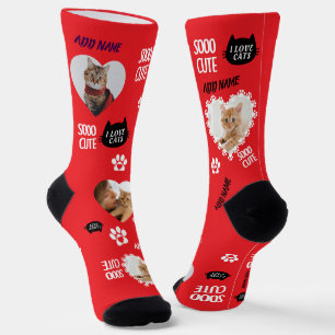 Calcetines Gato personalizado tira la foto para los amantes d