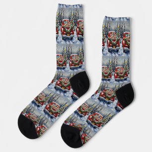 Calcetines Gato Sphynx Navidad Camión Rojo Fiesta