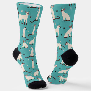 Calcetines Gato y patas siamesas azul