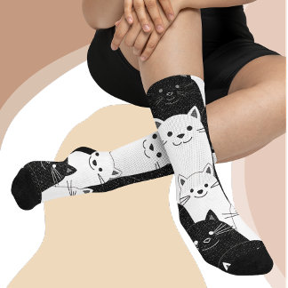 Calcetines Gatos blancos y negros