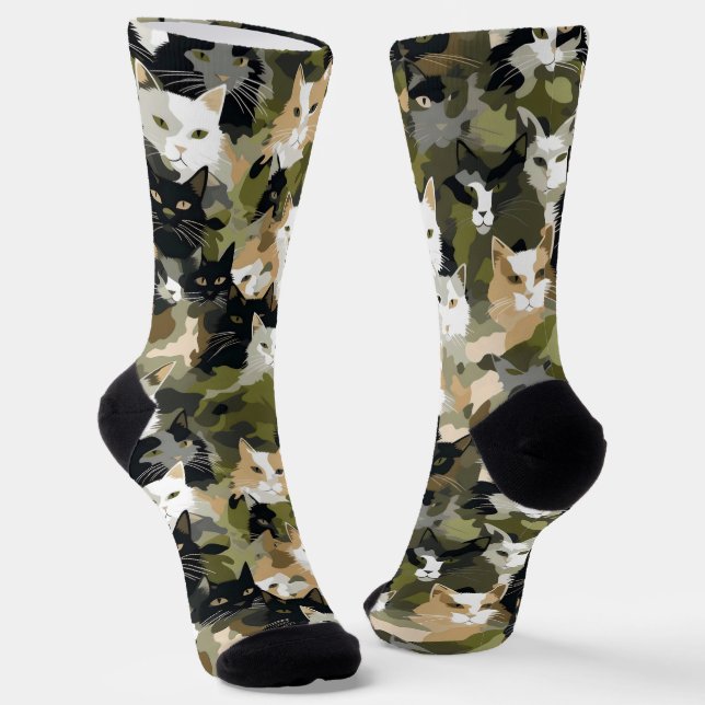 Calcetines Gatos Cute de Camuflaje (Angular)