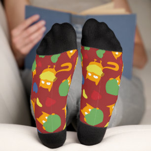 Calcetines Gatos divertidos con corazones.