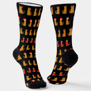 Calcetines Gatos navidades en la Novedad Santa Hats