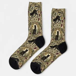 Calcetines Gatos Negros Art Nouveau
