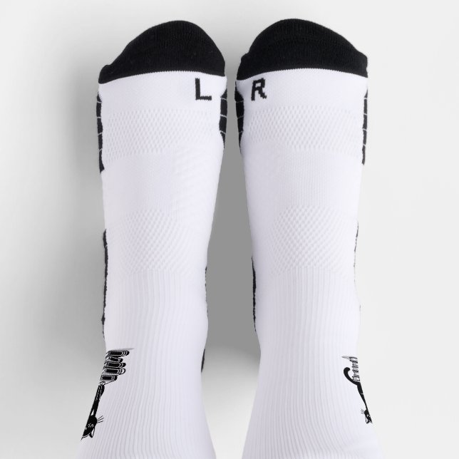 Calcetines Gatos y libros negros - Diseño Minimalista (Arriba)