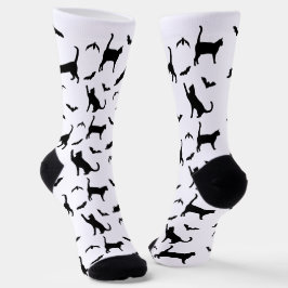Calcetines Gatos Y Murciélagos Negros Y Blancos Patran Hallow