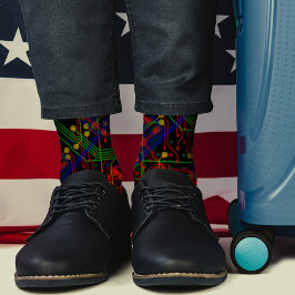 Calcetines Geek electrónico de resumen verde rojo del proceso