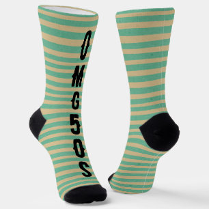 Calcetines Genial patrón rayado vintage de los 50 Moda