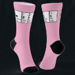 Calcetines Genius Science Nerd<br><div class="desc">Calcetines divertidos perfectos para los nerds de la ciencia,  físicos,  científicos,  químicos y estudiantes con la palabra GENIUS escrita en tablas periódicas.</div>