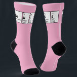 Calcetines Genius Science Nerd<br><div class="desc">Calcetines divertidos perfectos para los nerds de la ciencia,  físicos,  científicos,  químicos y estudiantes con la palabra GENIUS escrita en tablas periódicas.</div>