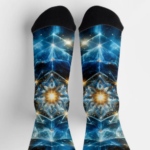Calcetines Geometría cósmica mandala estrella universo abstra
