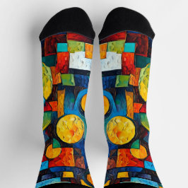 Calcetines Geometría de sueños vibrantes: arte abstracto mode