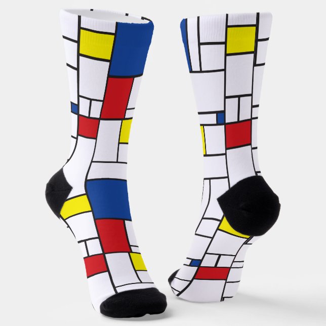 Calcetines Geometría Minimalista mondrina De Stijl Arte Moder (Angular)