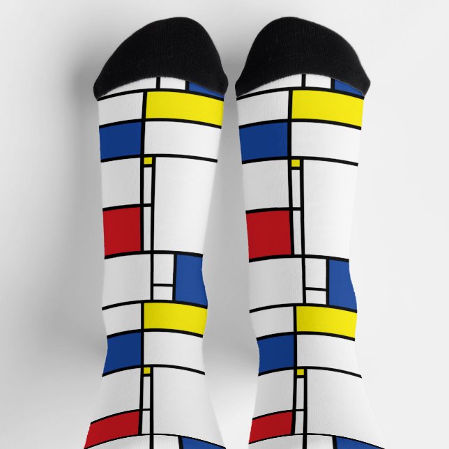 Calcetines Geometría Minimalista mondrina De Stijl Arte Moder (Arriba)