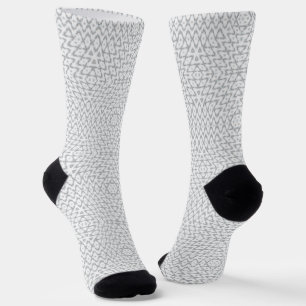 Calcetines Geométrico blanco y gris monocromo