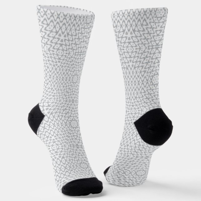 Calcetines Geométrico blanco y gris monocromo (Angular)