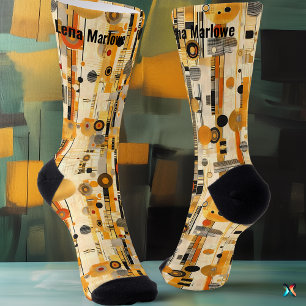 Calcetines Geométrico Dorado Contemporáneo Moderno y Lujoso