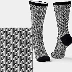 Calcetines Geométrico Efecto del lavado metálico gris platead