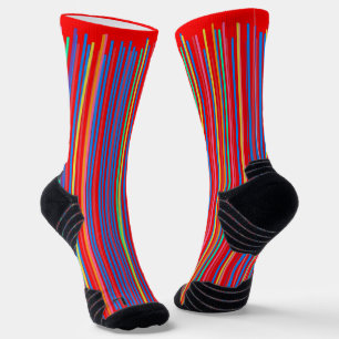 Calcetines Geométrico vertical colorido con líneas estriadas