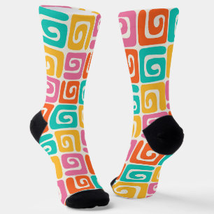 Calcetines Geométricos Retro Coloridos y Cuadrados Audaces Vi