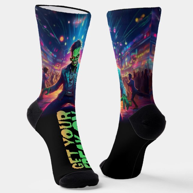Calcetines "Get Your Freak On" Halloween Monster Party (Angular)