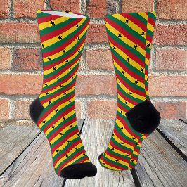Calcetines Ghana Socks, moda patriótica Bandera ghanesa