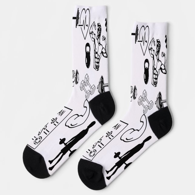 Calcetines Gimnasio Power Step Socks Muscularmente Grip Art B (Izquierda)