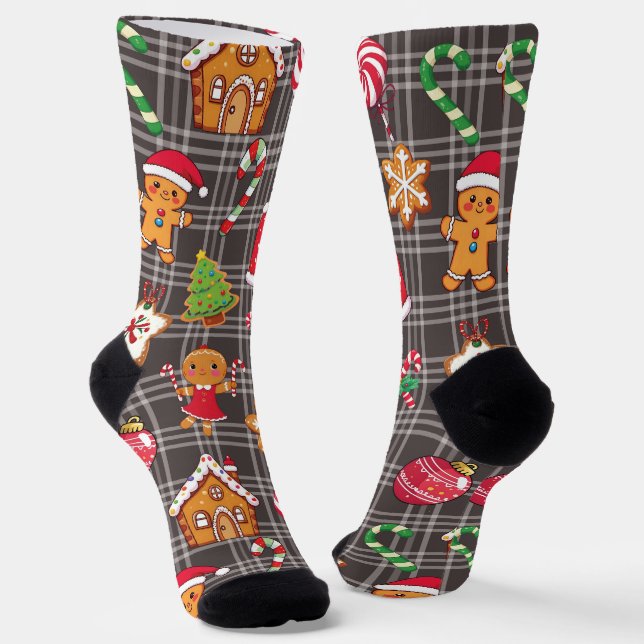 Calcetines Gingerbread Cookies Socks Christmas Print Socks (Angular)