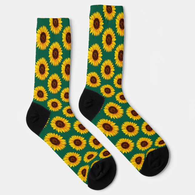 Calcetines Girasol Amarillo Vibrante en Flor (Derecha)