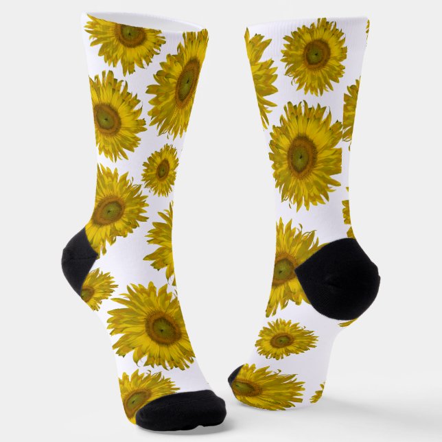Calcetines Girasoles dispersos de amarillo (Angular)