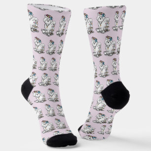 Calcetines Girly Tea Fiesta Bichon Frise Dog - Cute
