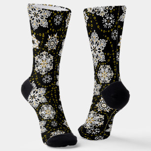 Calcetines Glam Golden Snowflakes