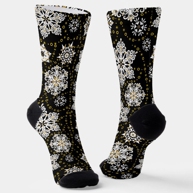 Calcetines Glam Golden Snowflakes (Angular)