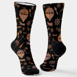 Calcetines Globos de acero rusto Steampunk monogramados sutil