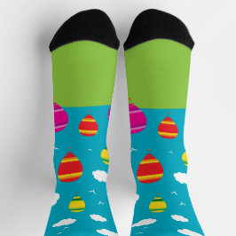 Calcetines Globos De Aire Caliente En Luminoso Colorido