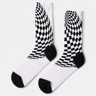 Calcetines Globos de cuadros negros y blancos Thunder_Cove