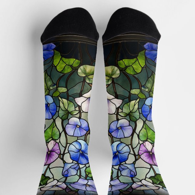 Calcetines Glorias matutinas de vidrio manchado (Arriba)