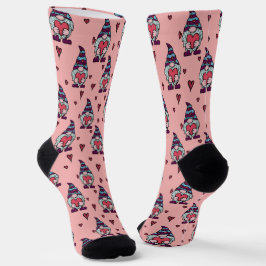 Calcetines Gnomos de San Valentín rosados