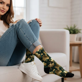 Calcetines Gold Foil Shamrock Pattern St. Patrick's Day