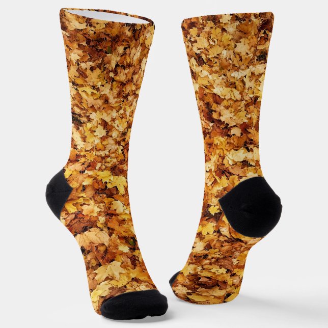 Calcetines Gold yellow fall autumn maple leaves (Angular)