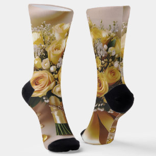 Calcetines "Golden Glow: Un Bouquet de Rosas con Honor"