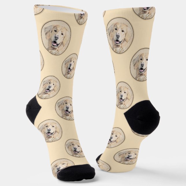 Calcetines Golden Retriever Pintura Cute Arte Perro Original (Angular)