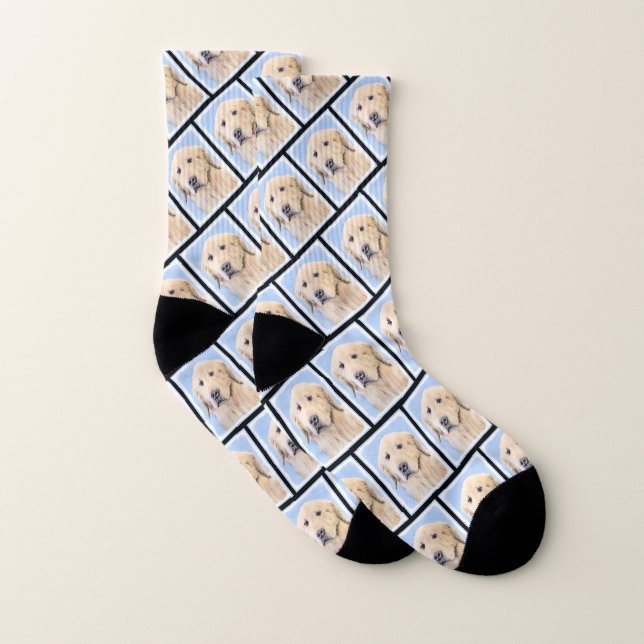 Calcetines Golden Retriever Pintura Cute Arte Perro Original (Par)