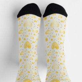 Calcetines Golden Watercolor Hearts & Glitter Sparkle Pattern