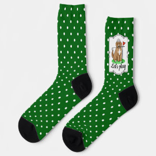 Calcetines Goldendoodle Perro Jugando Golf (rojo whmk2) Diver