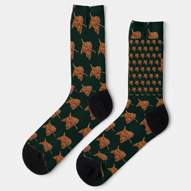 Calcetines Goldie Golden Doodle Verde Oscuro (Izquierda)