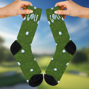 Calcetines Golf Ball Monograma Gracioso Green Golfing Socks