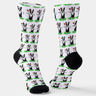 Calcetines Golf Boston Terrier (negro) Perro Cute