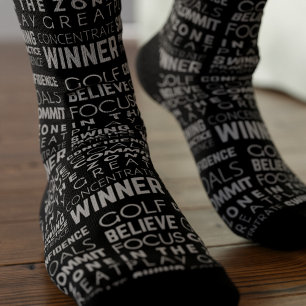 Calcetines Golfer Papá Cree Cita Motivacional Negra Golf